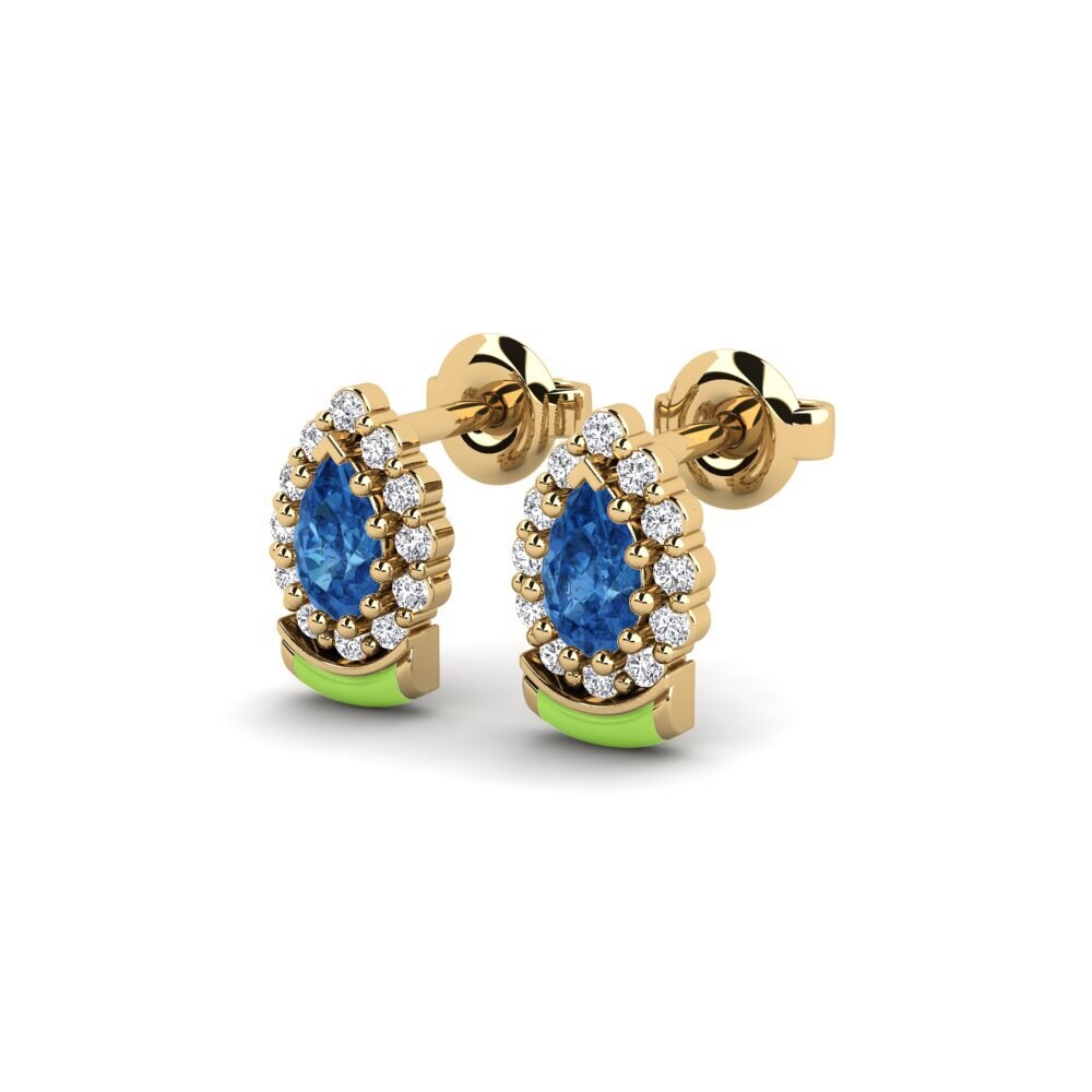 Zircone Bleu Foncé Boucle d'oreille femme Zabavno