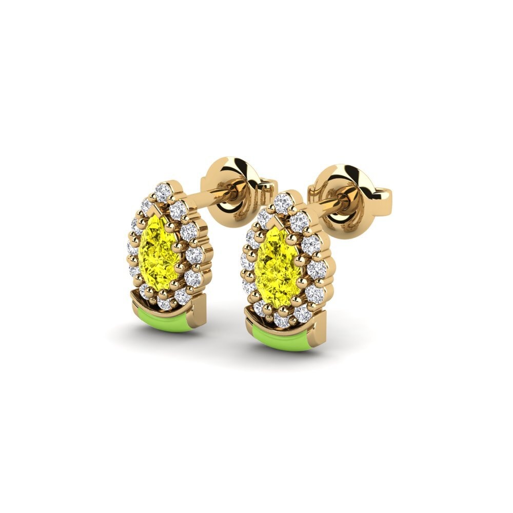 Diamant Jaune Boucle d'oreille femme Zabavno