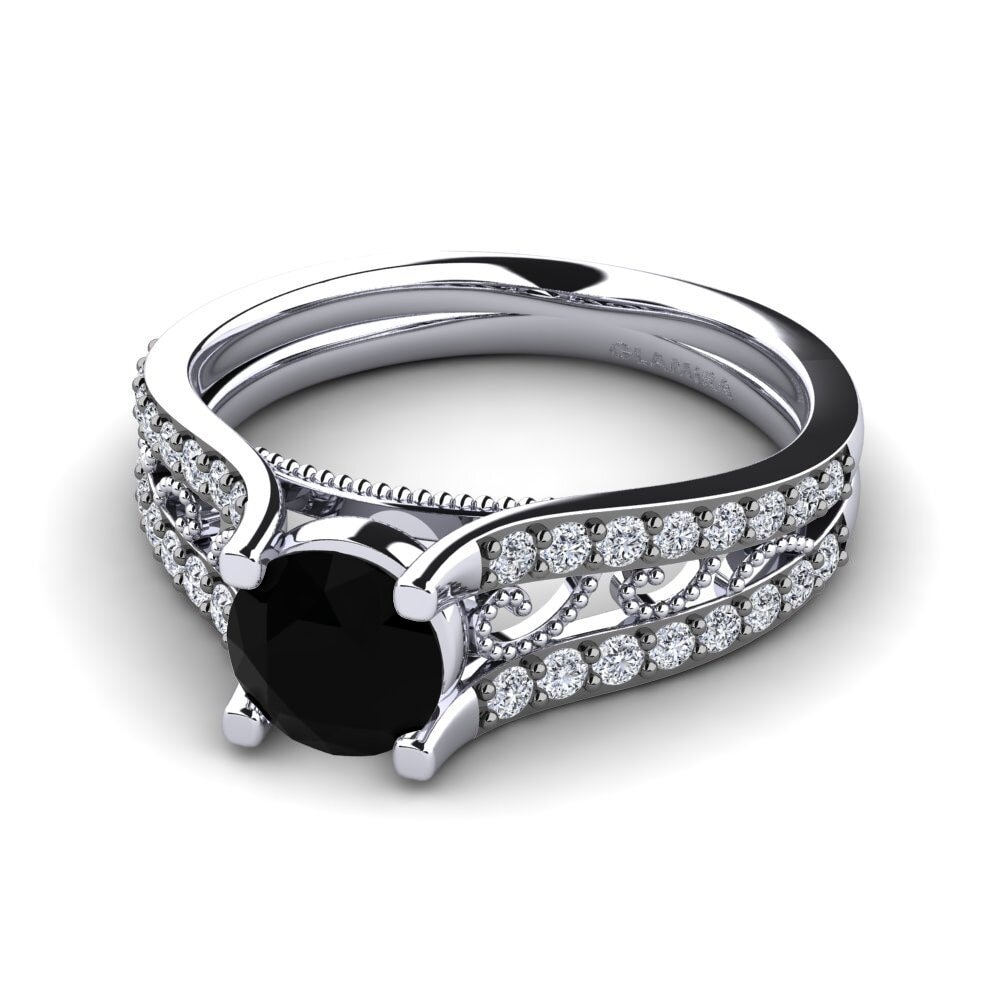 Black Diamond Engagement Ring Zaida