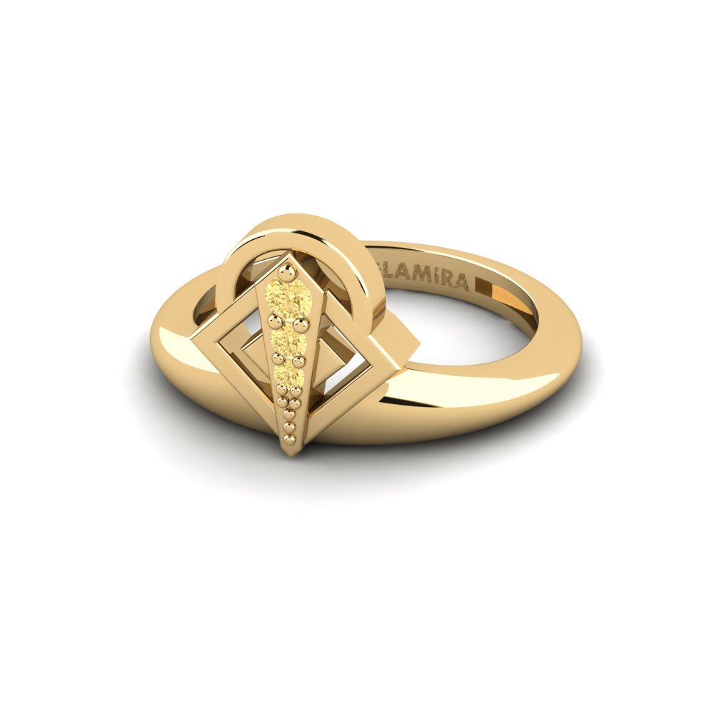 Diamante Amarelo Anéis de Mindinho Zairas
