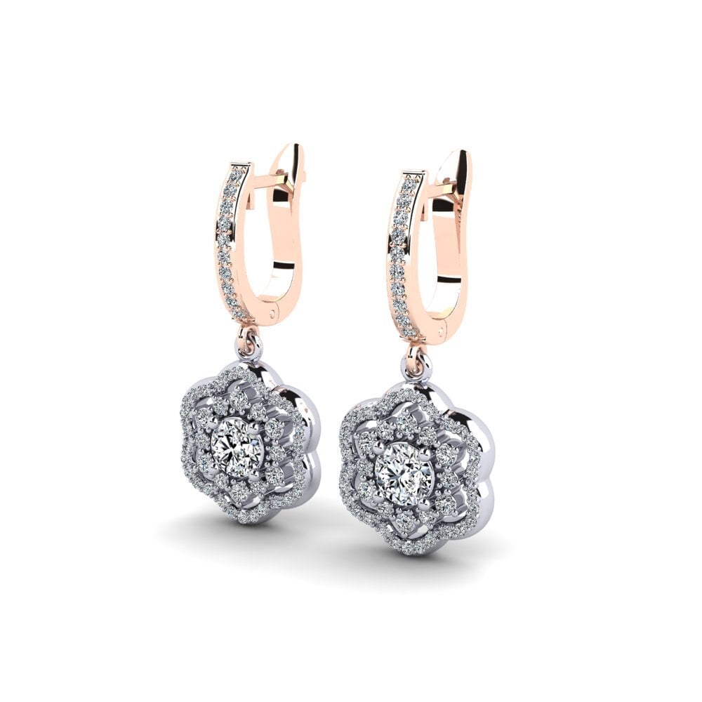 18ct White & Rose Gold Women's Earring Zakhar