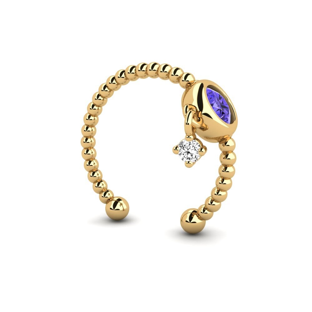 14ct Yellow Gold Tanzanite Women's Earring Zalewski