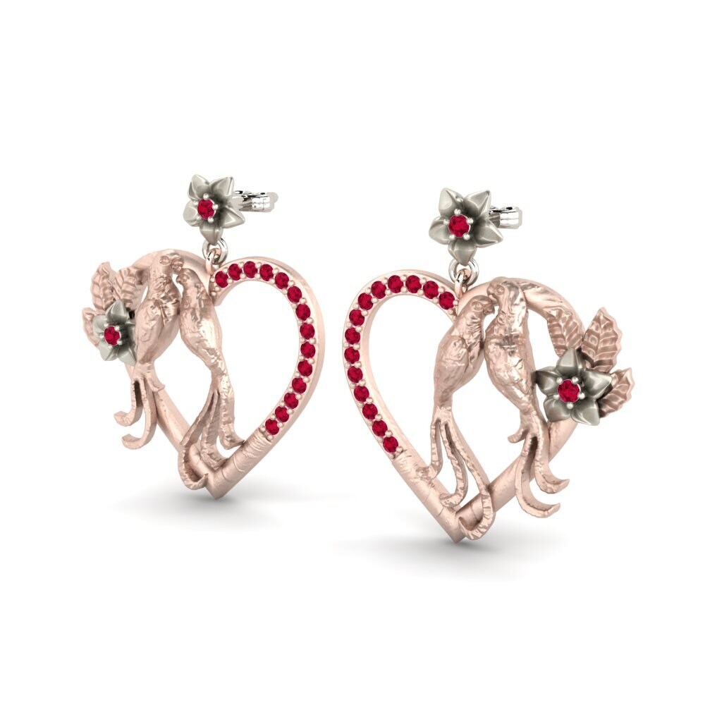 9k Oro Rosa & Blanco Pendiente de mujer Zani
