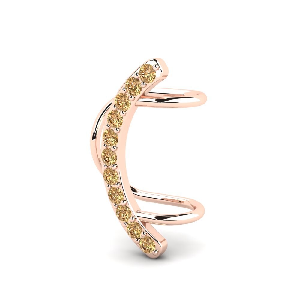 Oro Rosso 750 Diamante Marrone Orecchino da donna Zarembarad
