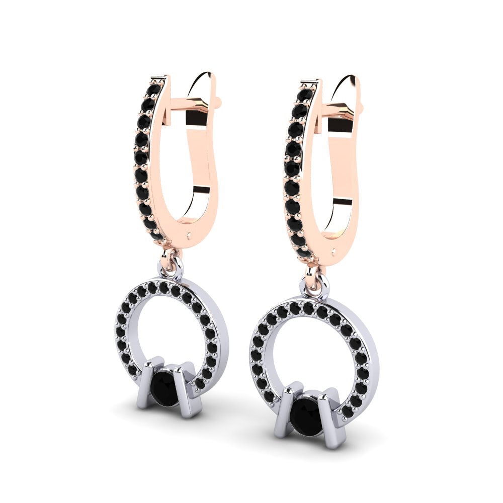 14k Oro Rosa & Blanco Pendiente de mujer Zarita