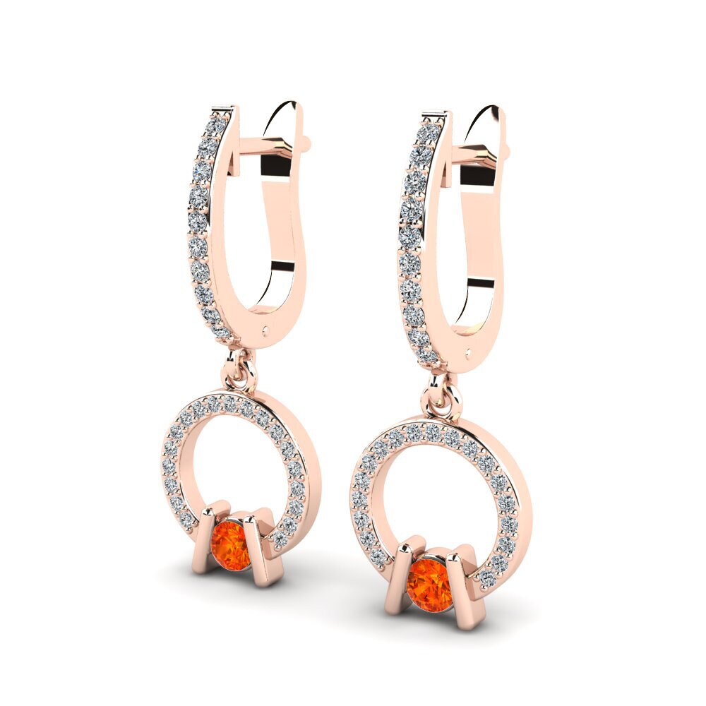 Orangefarbener Saphir Damen ohrring Zarita