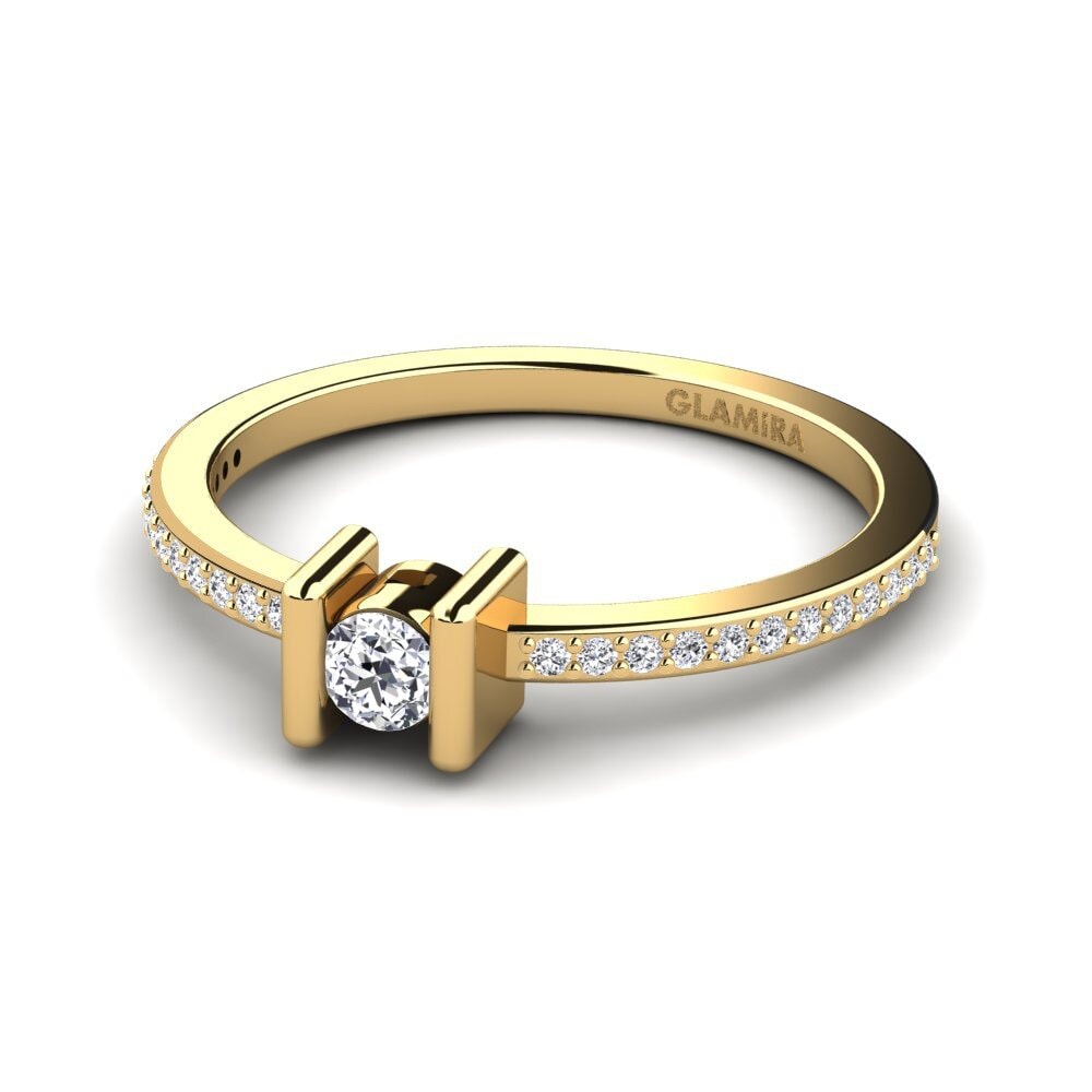 9k Oro Amarillo Anillo de compromiso Zarita