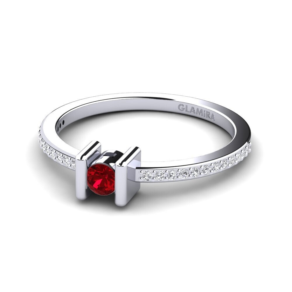 Red Zirconia Engagement Ring Zarita
