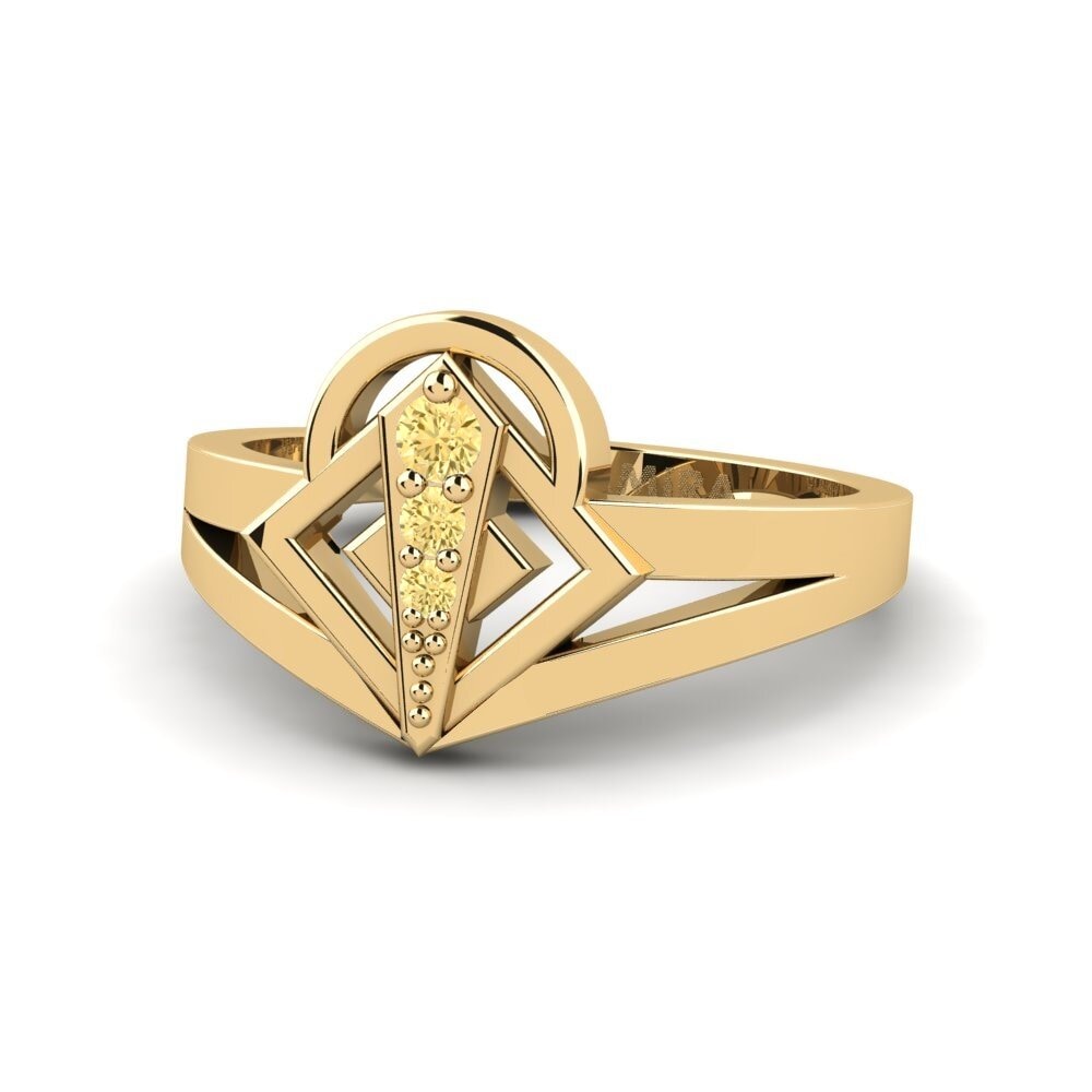 Diamante Amarelo Anéis de Mindinho Zavaga