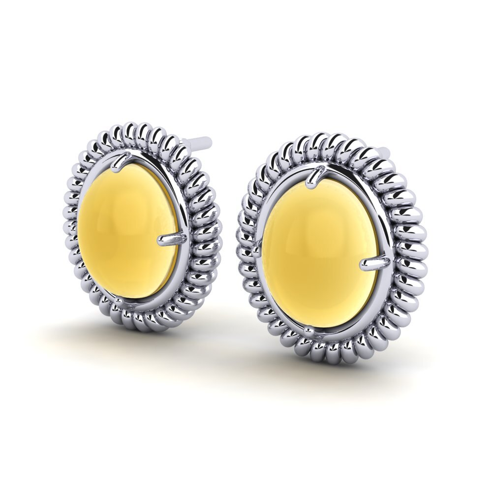 Palladium 950 Citrine Boucle d'oreille femme Zavia