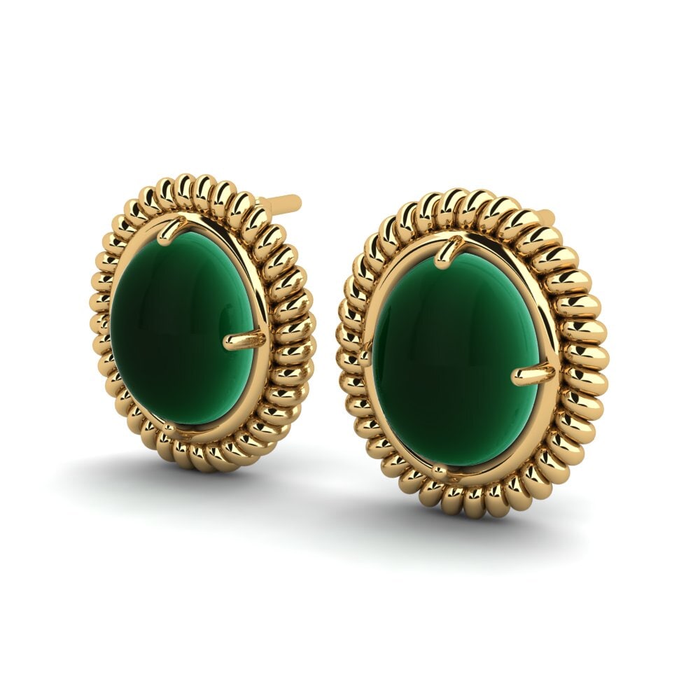 Đá Cabochon Ngọc Lục Bảo Bông tai nữ Zavia