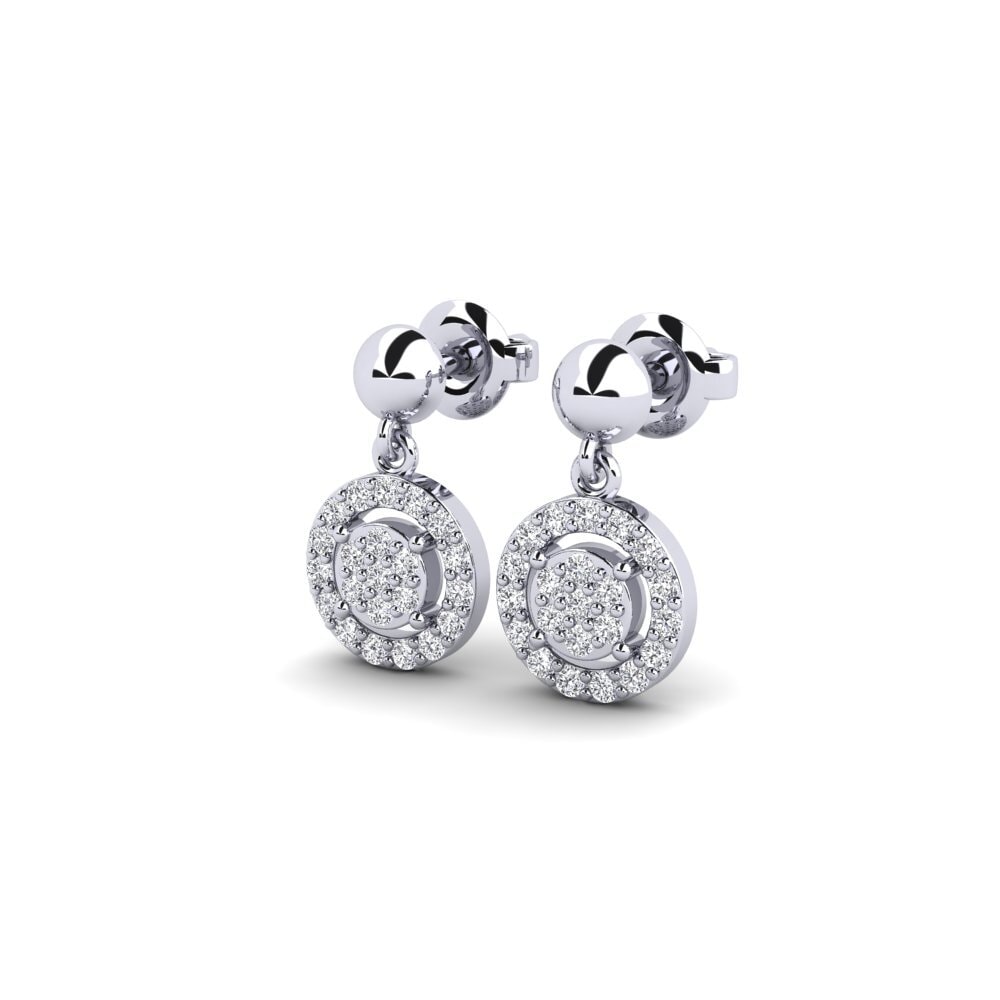 14k Oro Blanco Pendiente de mujer Zegel