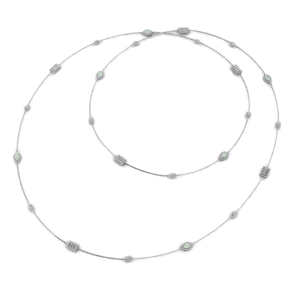 925 Silver Green Amethyst SYLVIE Necklace Zeleni