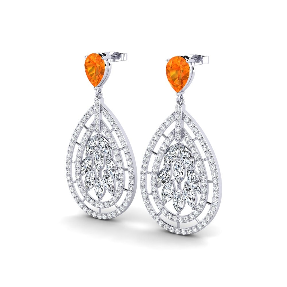 Orange Sapphire Women's Earring Zelinos