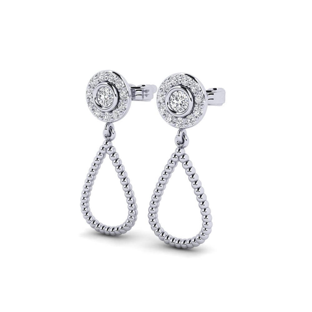 18K Wit Goud Diamant Dames Oorbellen Zelmir