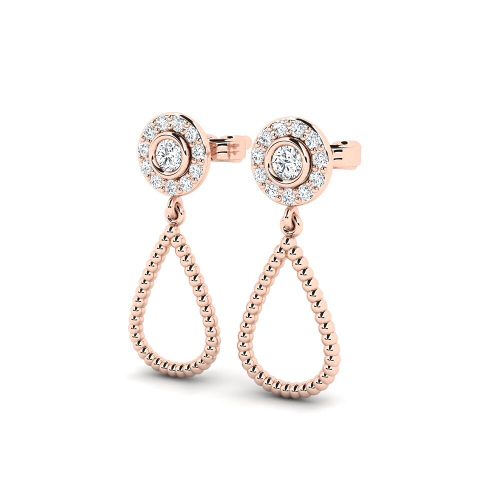 Or rose 585 Boucle d'oreille femme Zelmir
