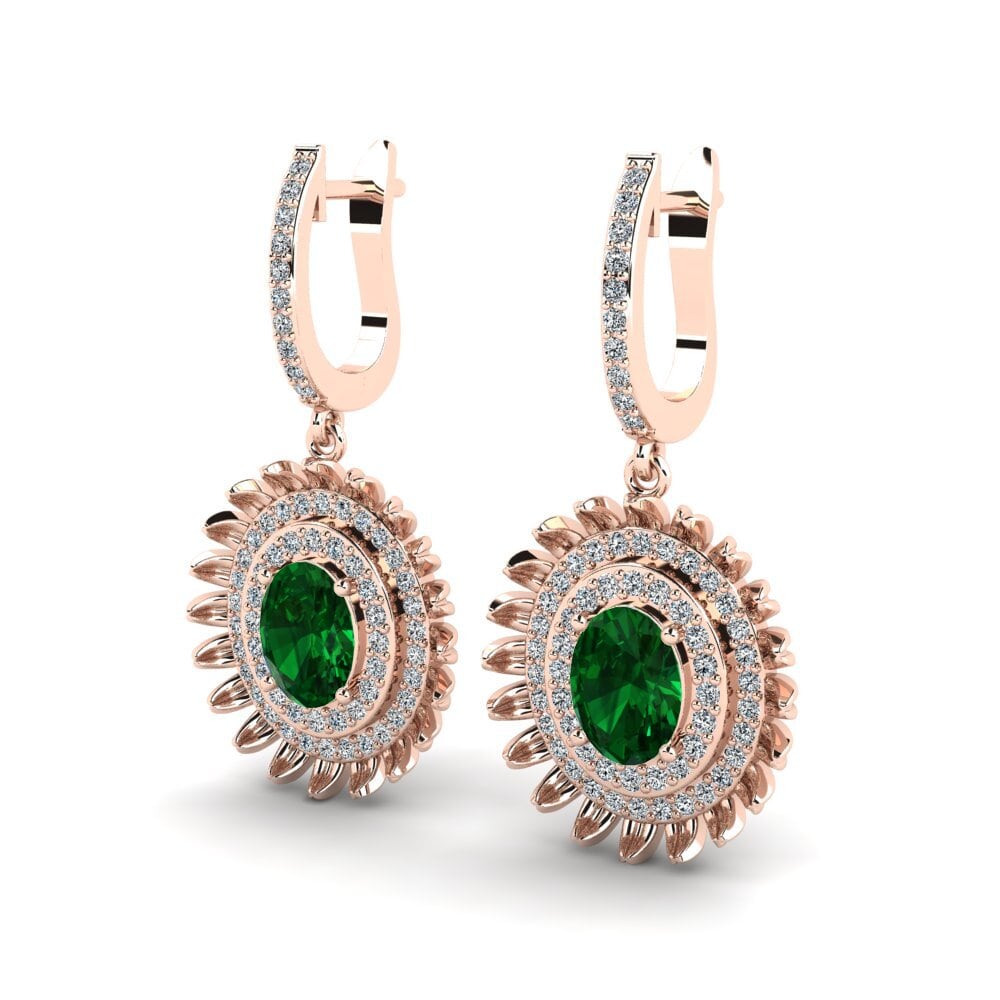 14ct Rose Gold Tsavorite Women's Earring Zeman