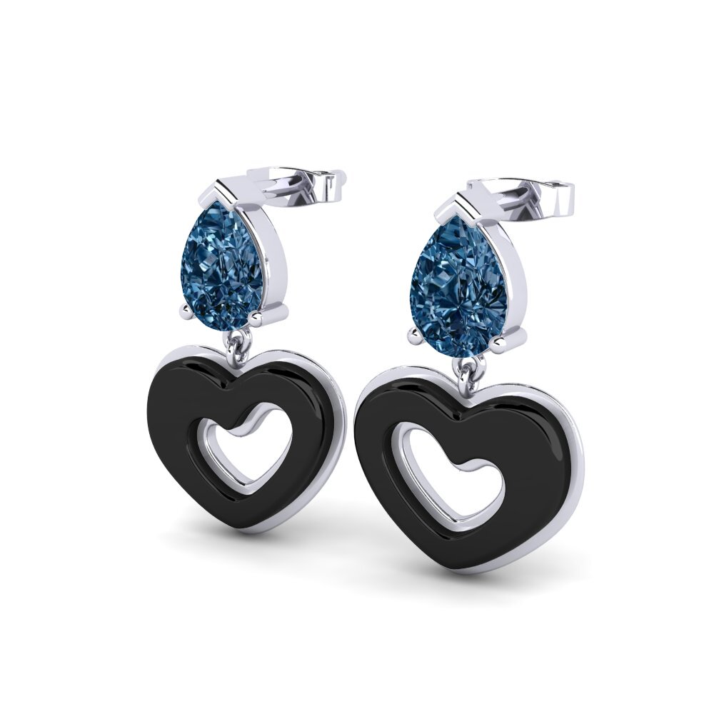Diamante Azul Brincos Feminino Zerby