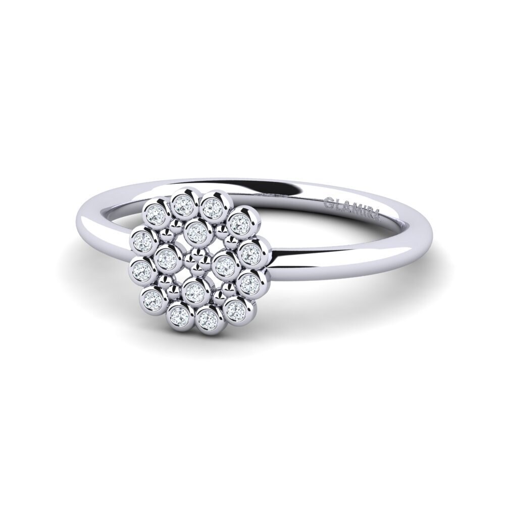 Bague de mariage en Moissanite 0.3 véritable pour femmes, plaqué or blanc, argent massif S925