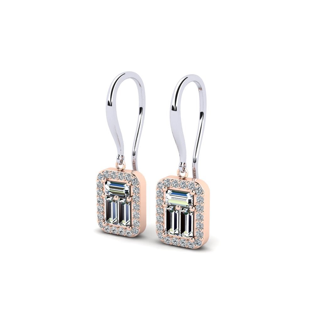 14ct White / Rose Gold Women's Earring Zetage
