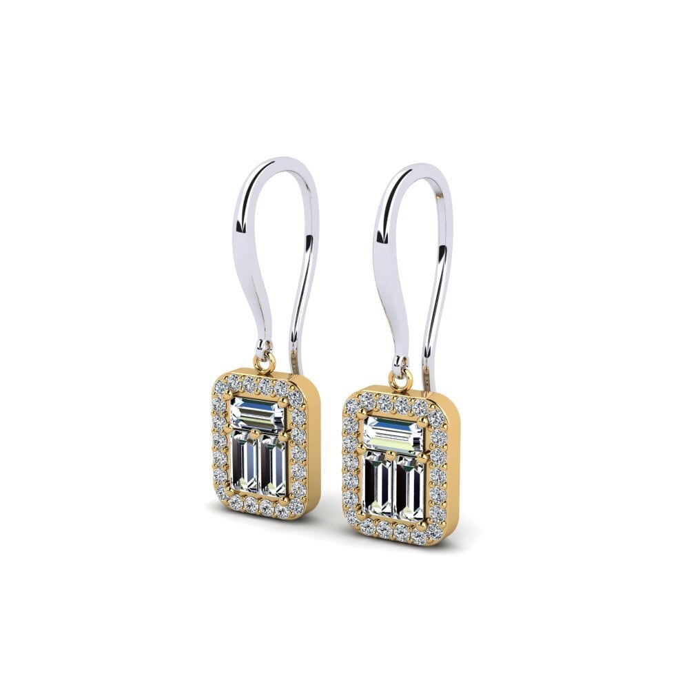14ct White / Yellow Gold Women's Earring Zetage