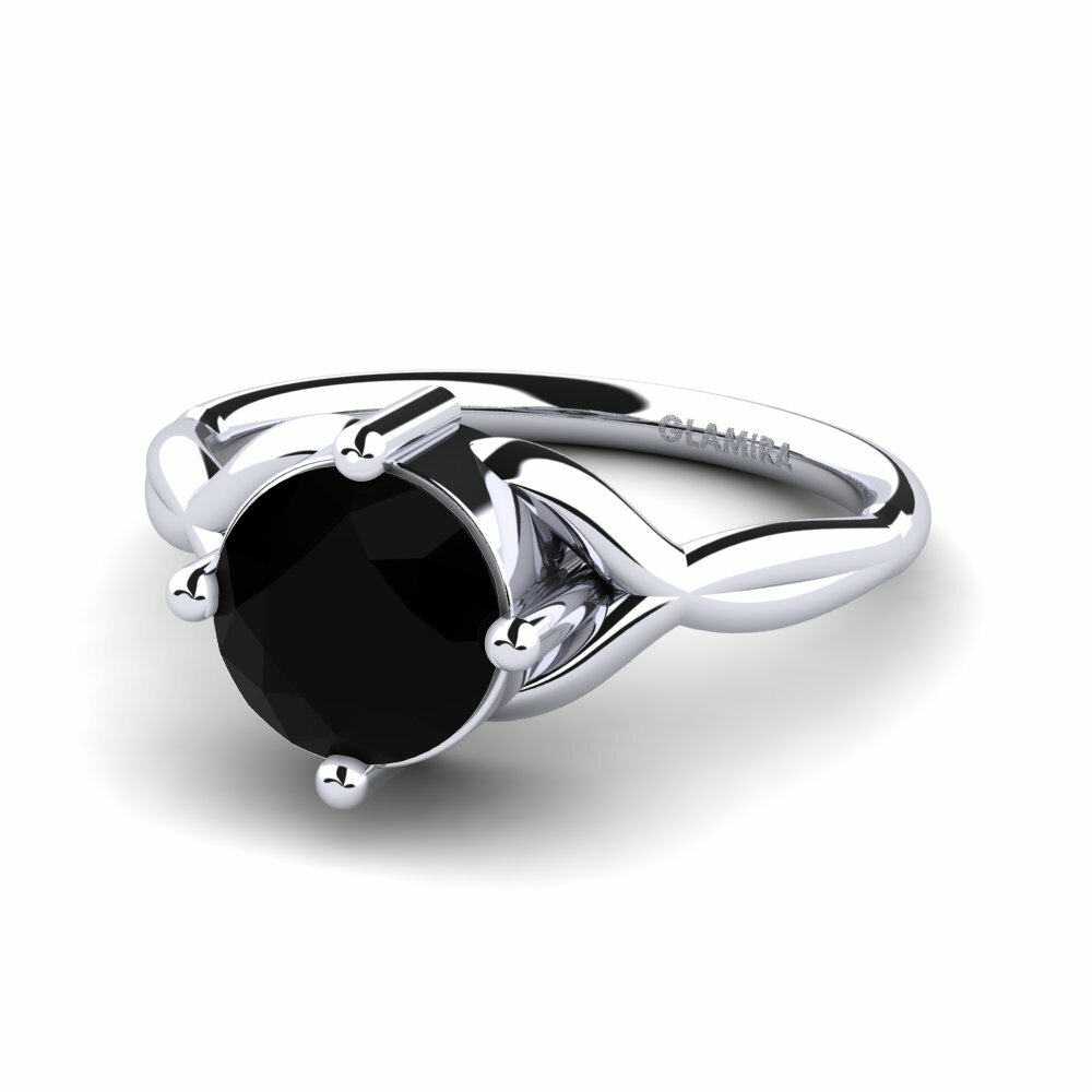 Design Solitaire Black Diamond Engagement Rings