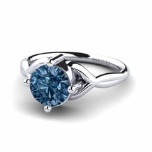 Diseño Solitario Diamante Azul Anillos de compromiso