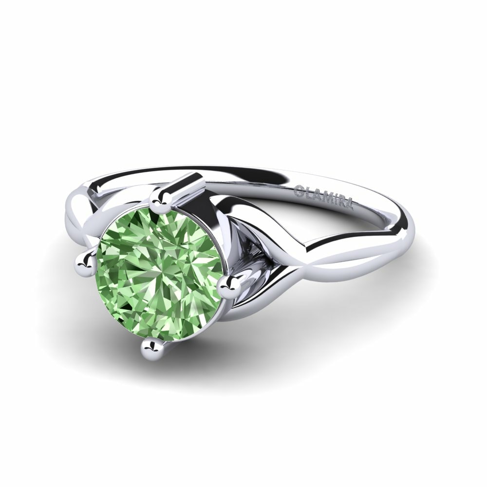 Design Solitaire Green Diamond Engagement Rings