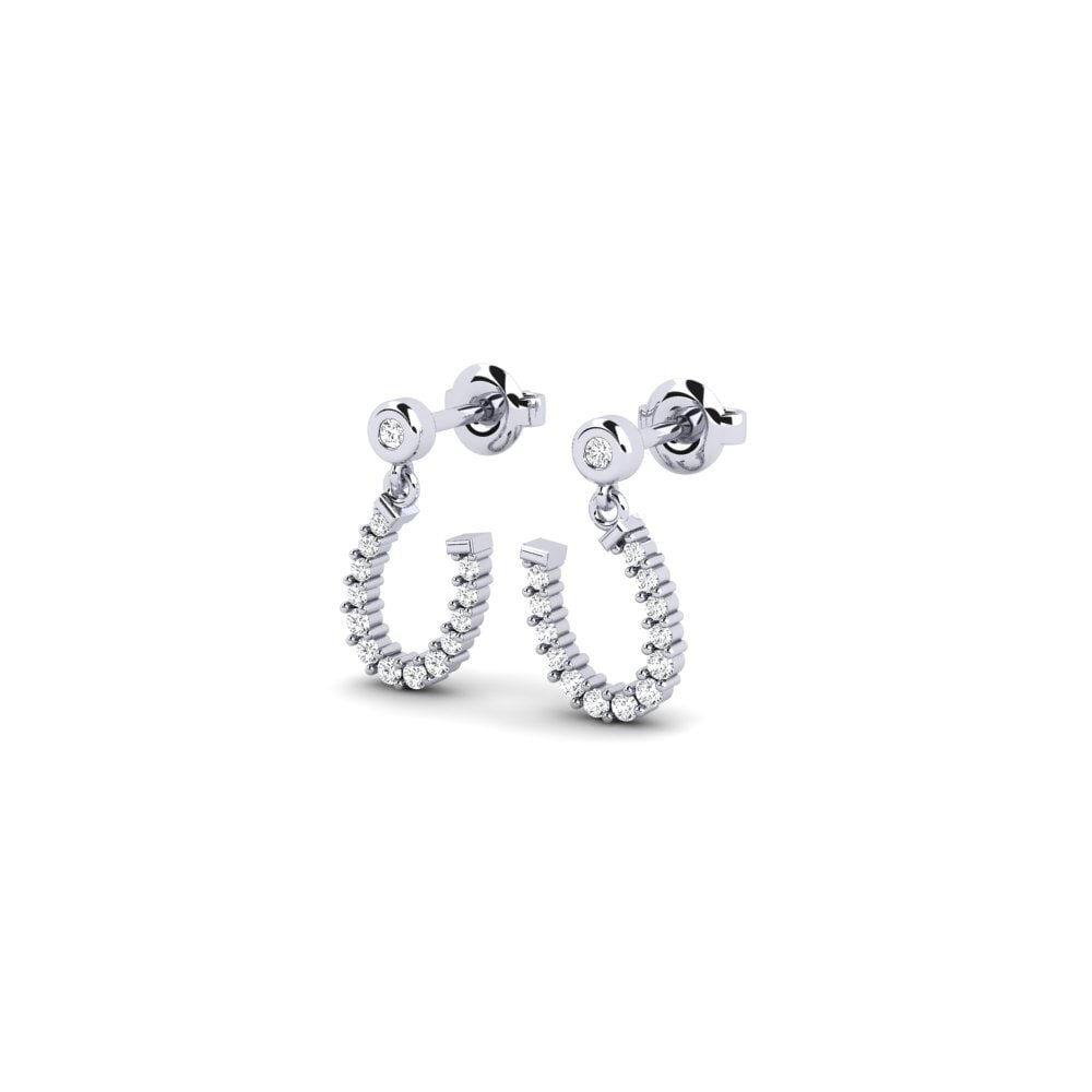 White Silver Women's Earring Zmiennaja