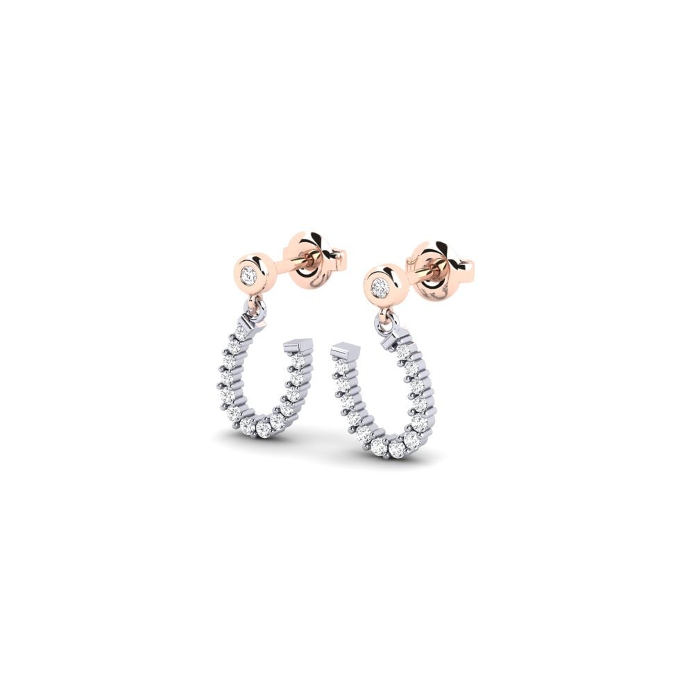 14ct White & Rose Gold Women's Earring Zmiennaja