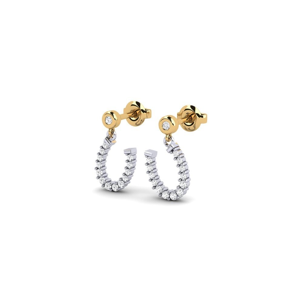 14ct White & Yellow Gold Women's Earring Zmiennaja