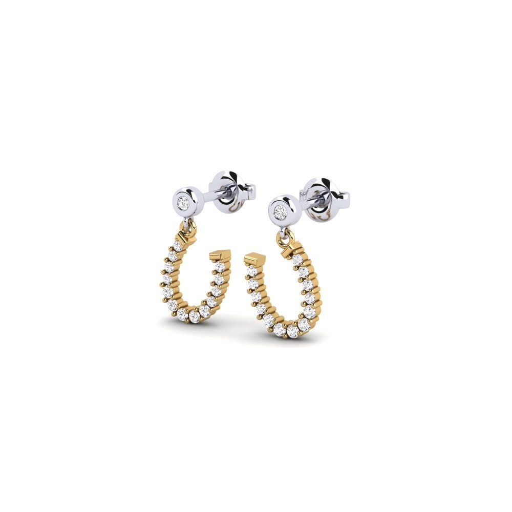 14ct Yellow & White Gold Women's Earring Zmiennaja