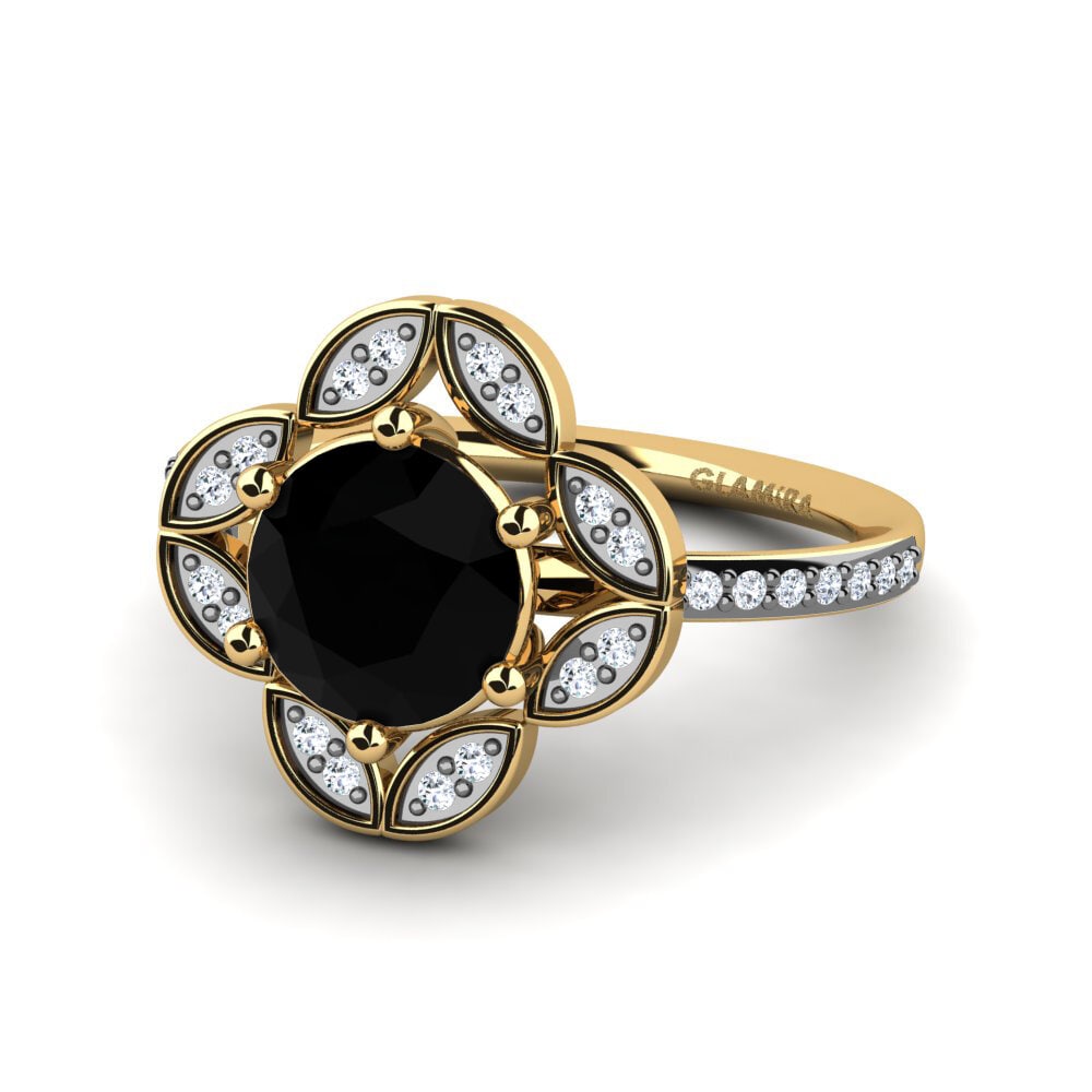Black Diamond Engagement Ring Zofia