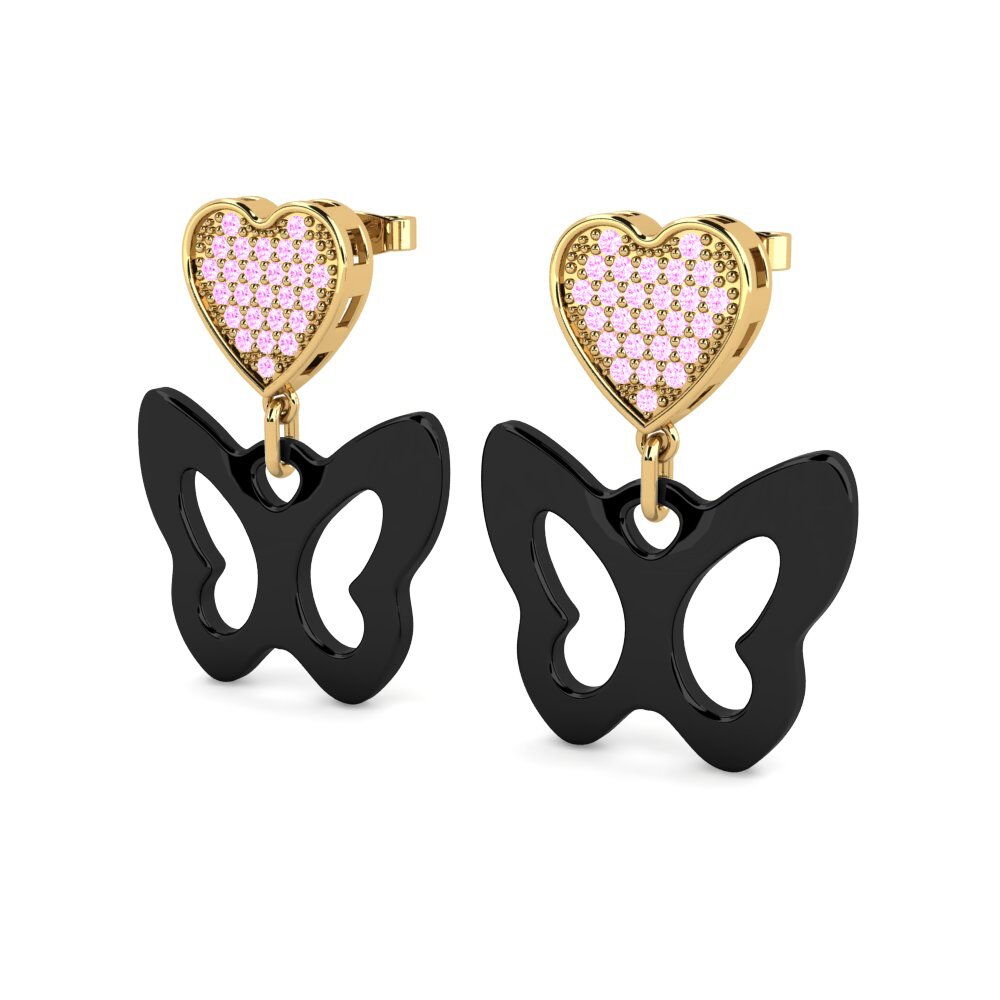 Safira Rosa Brincos Feminino Zoller
