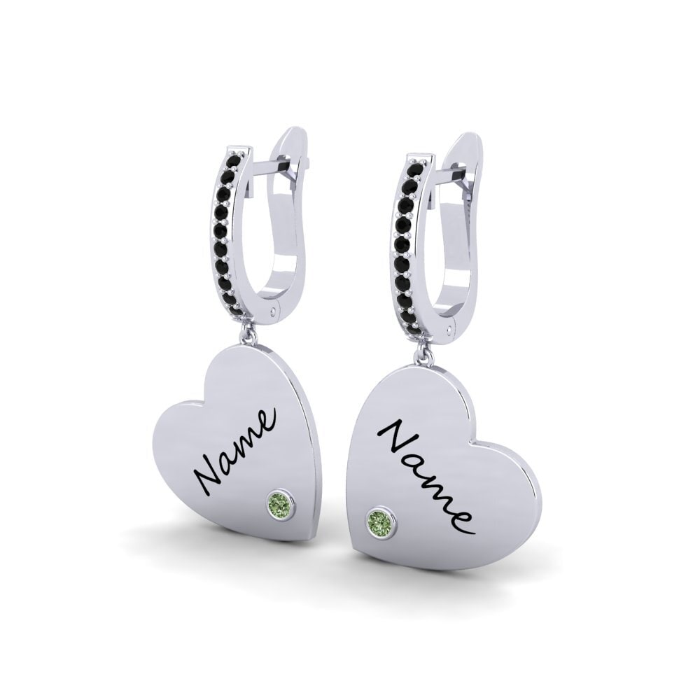 Platino 950 Diamante Verde Pendiente de mujer Zonia
