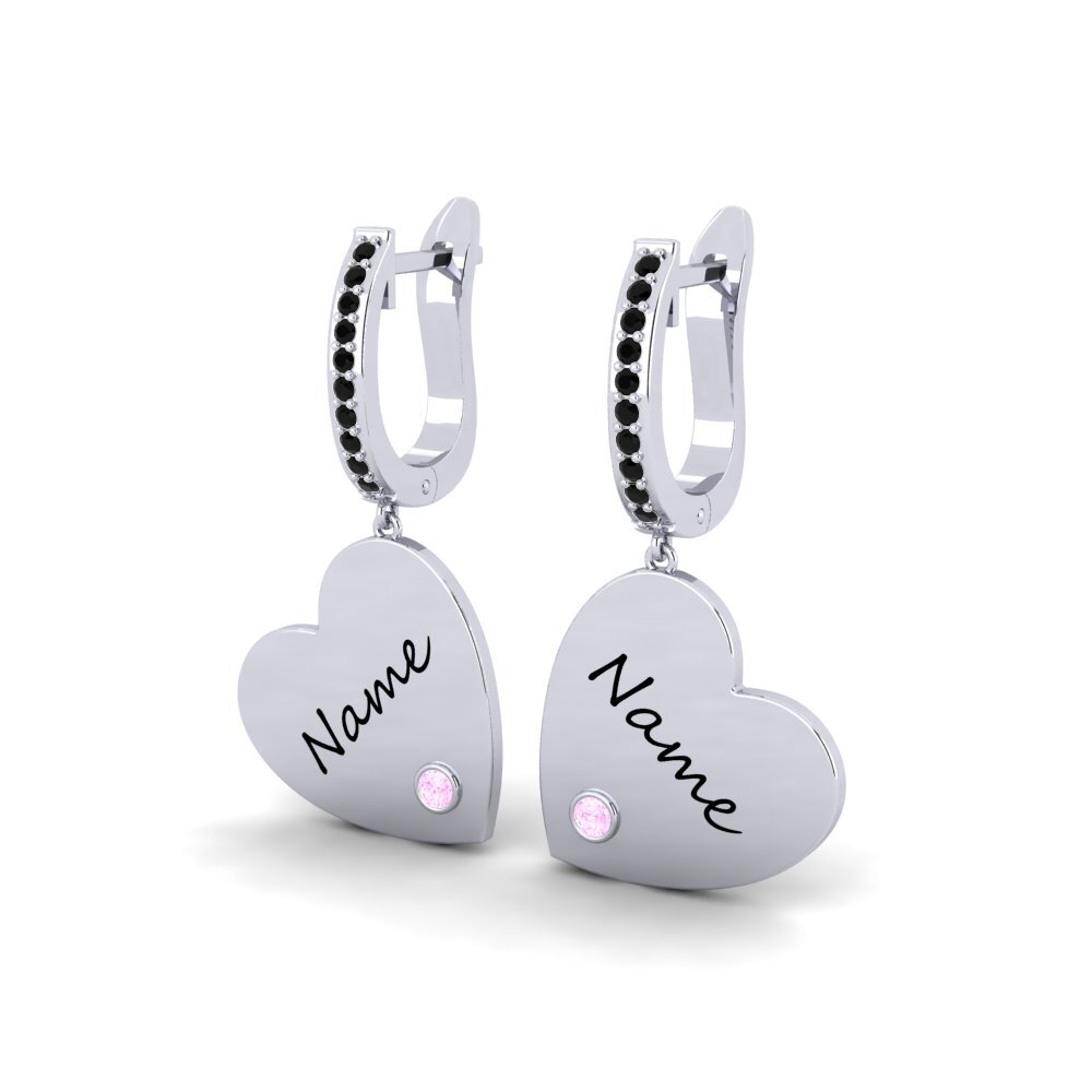 18ct White Gold Pink Sapphire Women's Earring Zonia