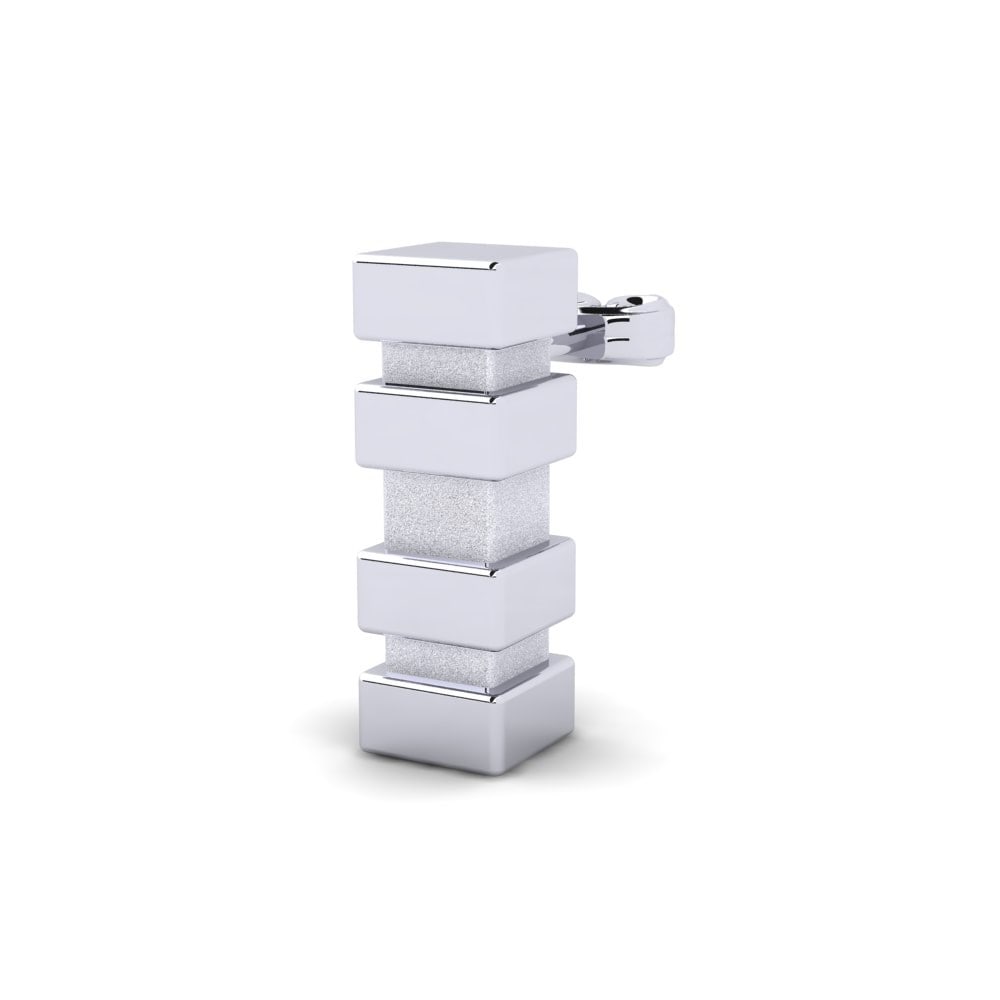 9k Oro Blanco Pendiente para hombre Zonzer