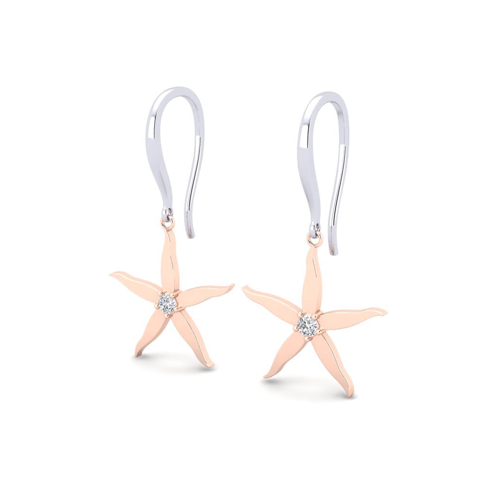 Oro Bianco & Rosso 375 Diamante cresciuto in laboratorio Orecchino da donna Zorana