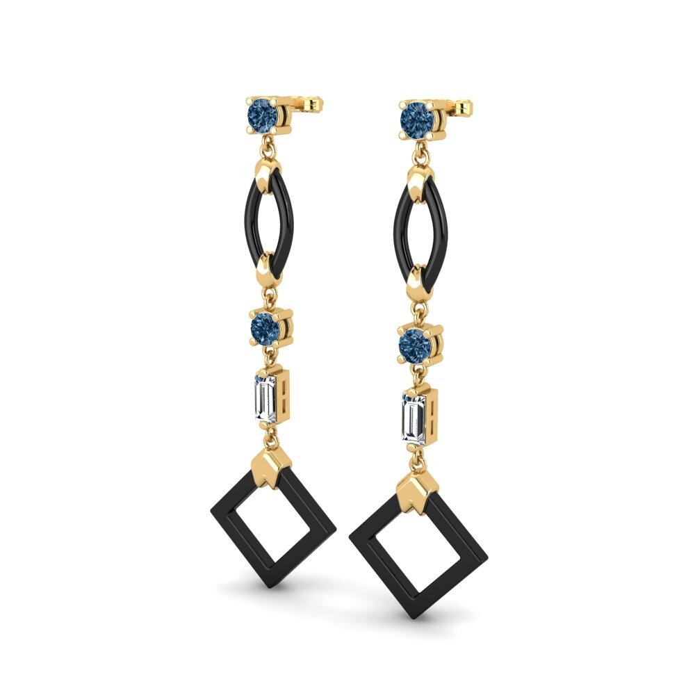 Diamante Azul Brincos Feminino Zuan