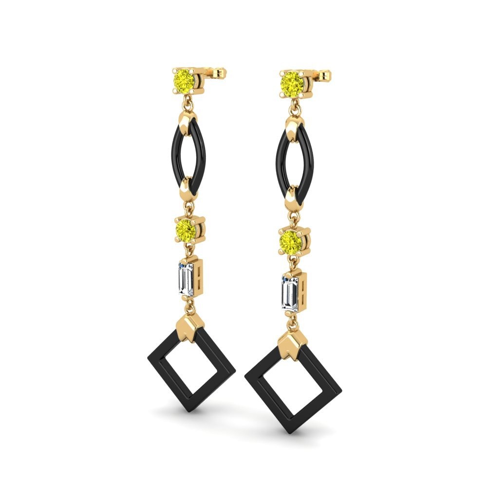 Diamant Jaune Boucle d'oreille femme Zuan