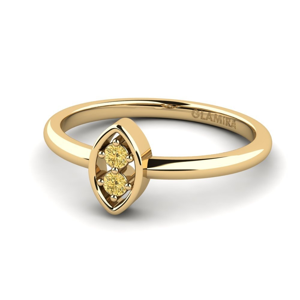 Diamante Amarelo Anéis de Mindinho Zuga