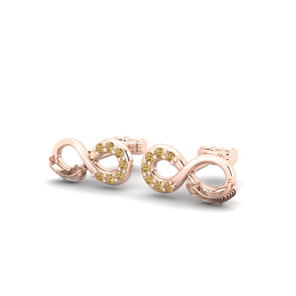 Diamant Brun Boucle d'oreille femme Zvezda