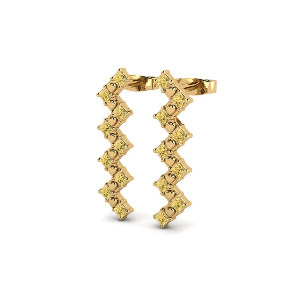 Princess Yellow Diamond Women's Earring Zviad