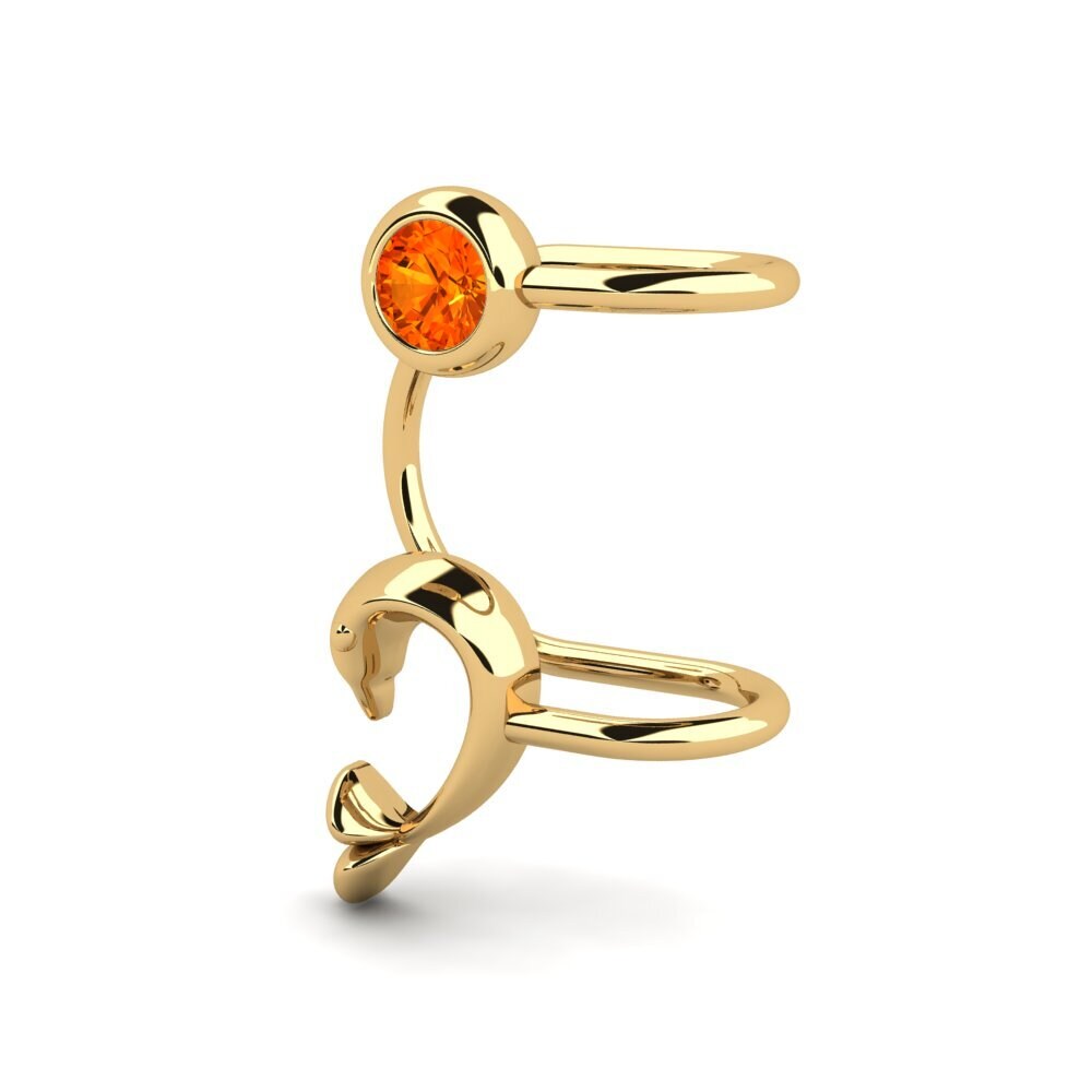 14ct Yellow Gold Orange Sapphire Women's Earring Zwen