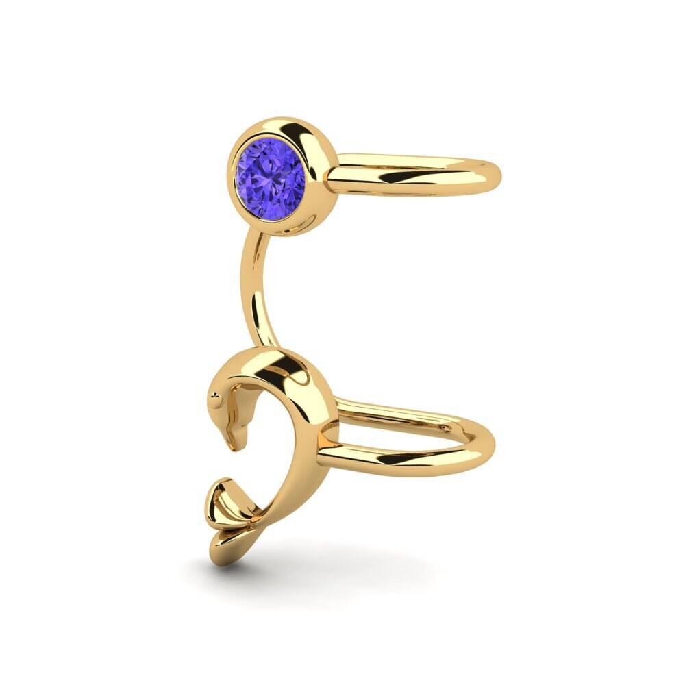 14ct Yellow Gold Tanzanite Women's Earring Zwen