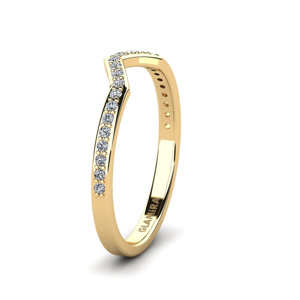 Achetez GLAMIRA Anneau empilable Shappe - B en Or Jaune 750 Zircone 0. ...