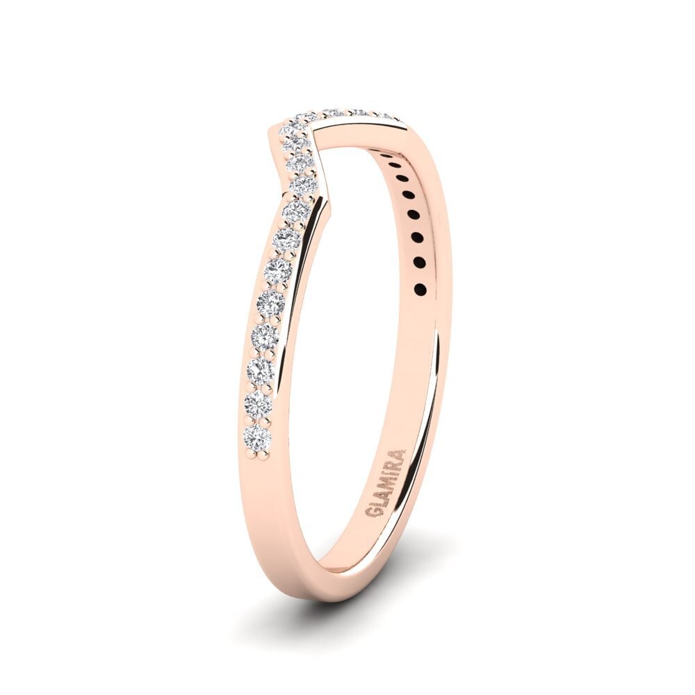 Alliances pour femmes Or rose 14k Diamant Shaped