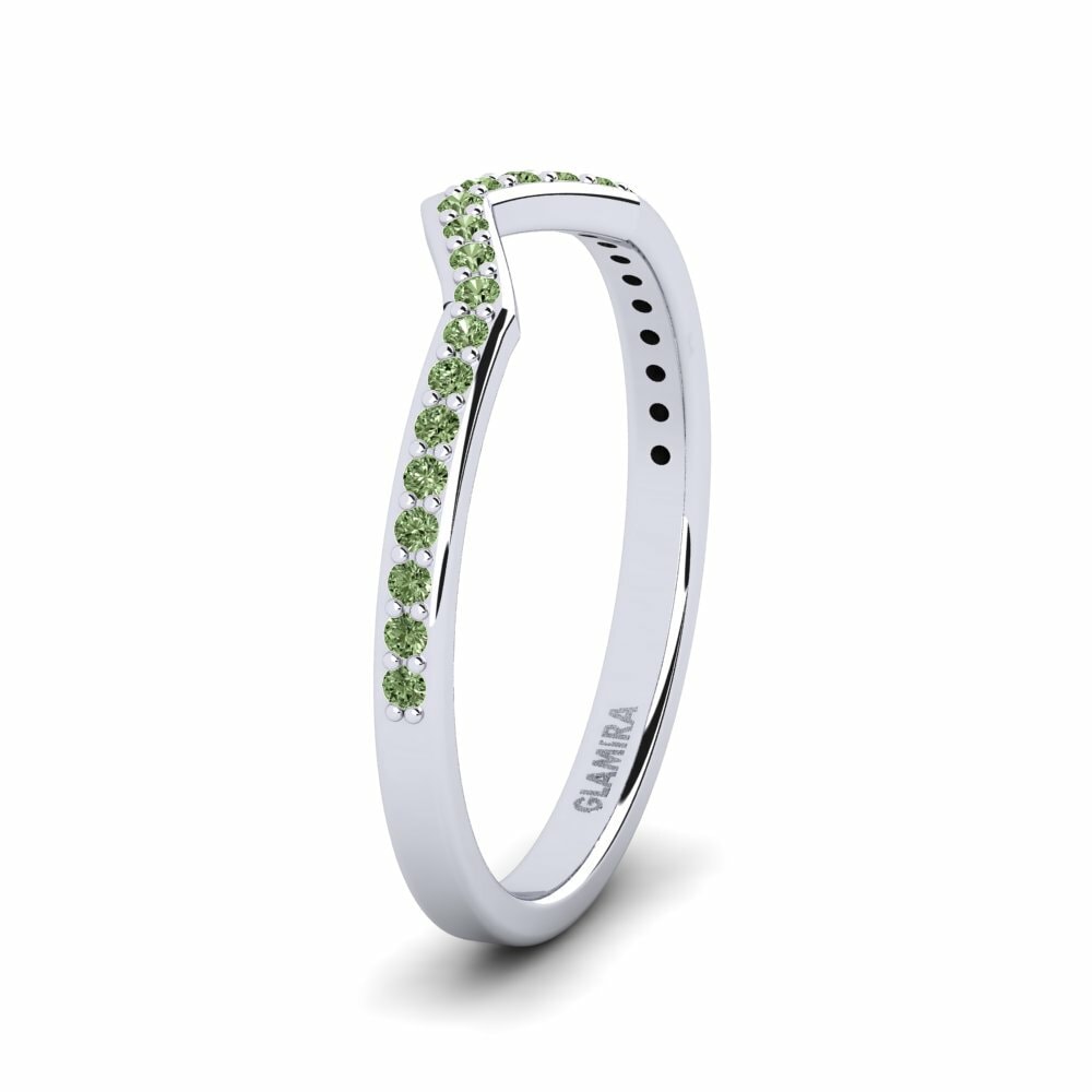 Alliances pour femmes Argent Blanc Diamant Vert Shaped