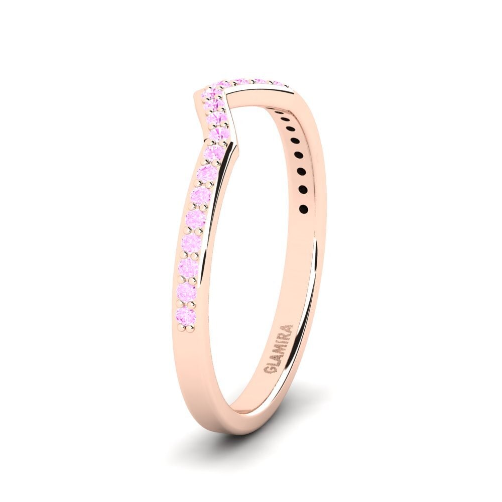 Alliances pour femmes Or rose 14k Saphir Rose Shaped