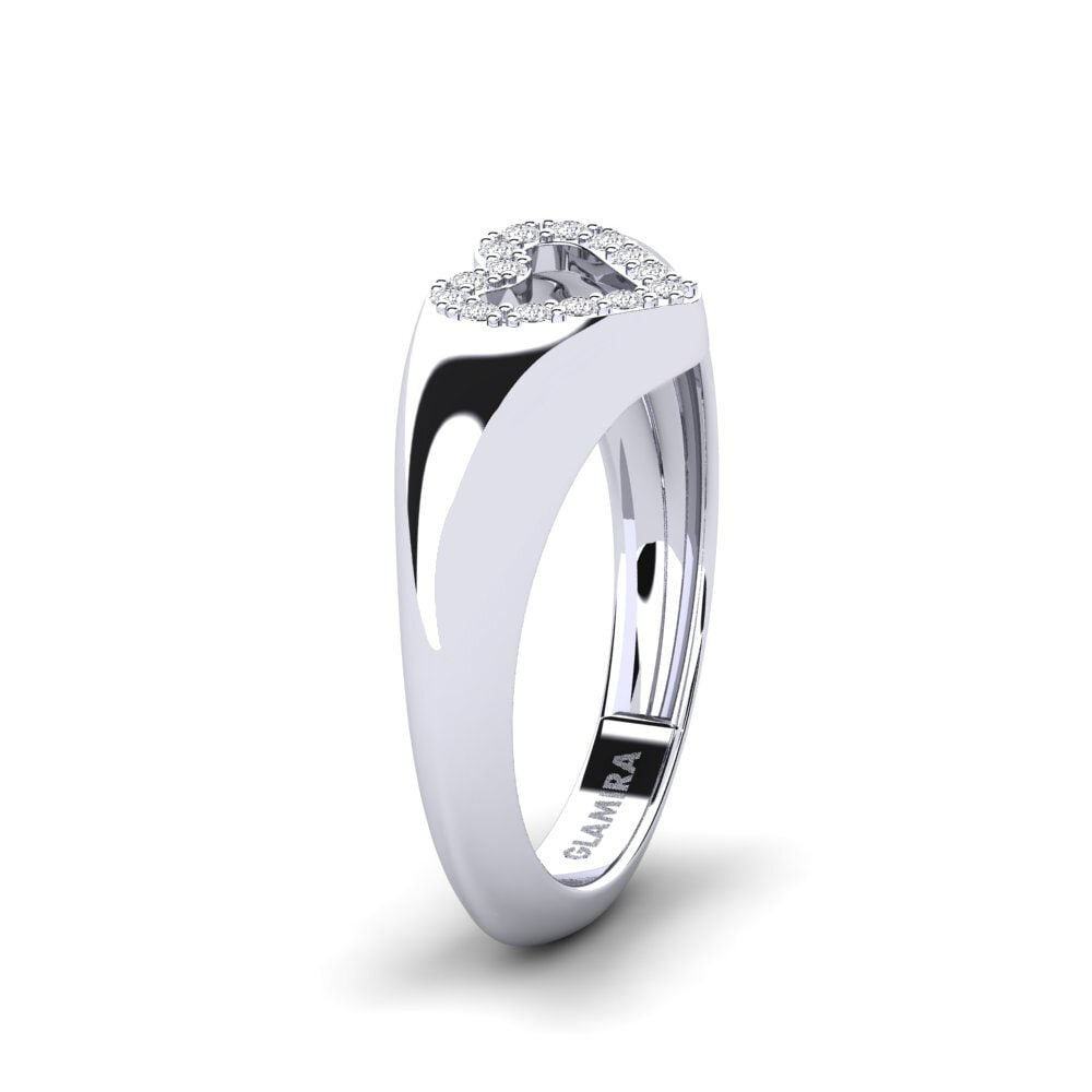 Cynd Buy 0.112 Carat Round cut 18ct White Gold Diamond GLAMIRA Pinky Ring ...